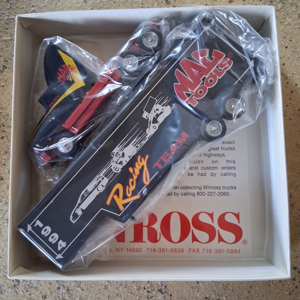 Racing Team Black and Red Tractor-Trailer Model
